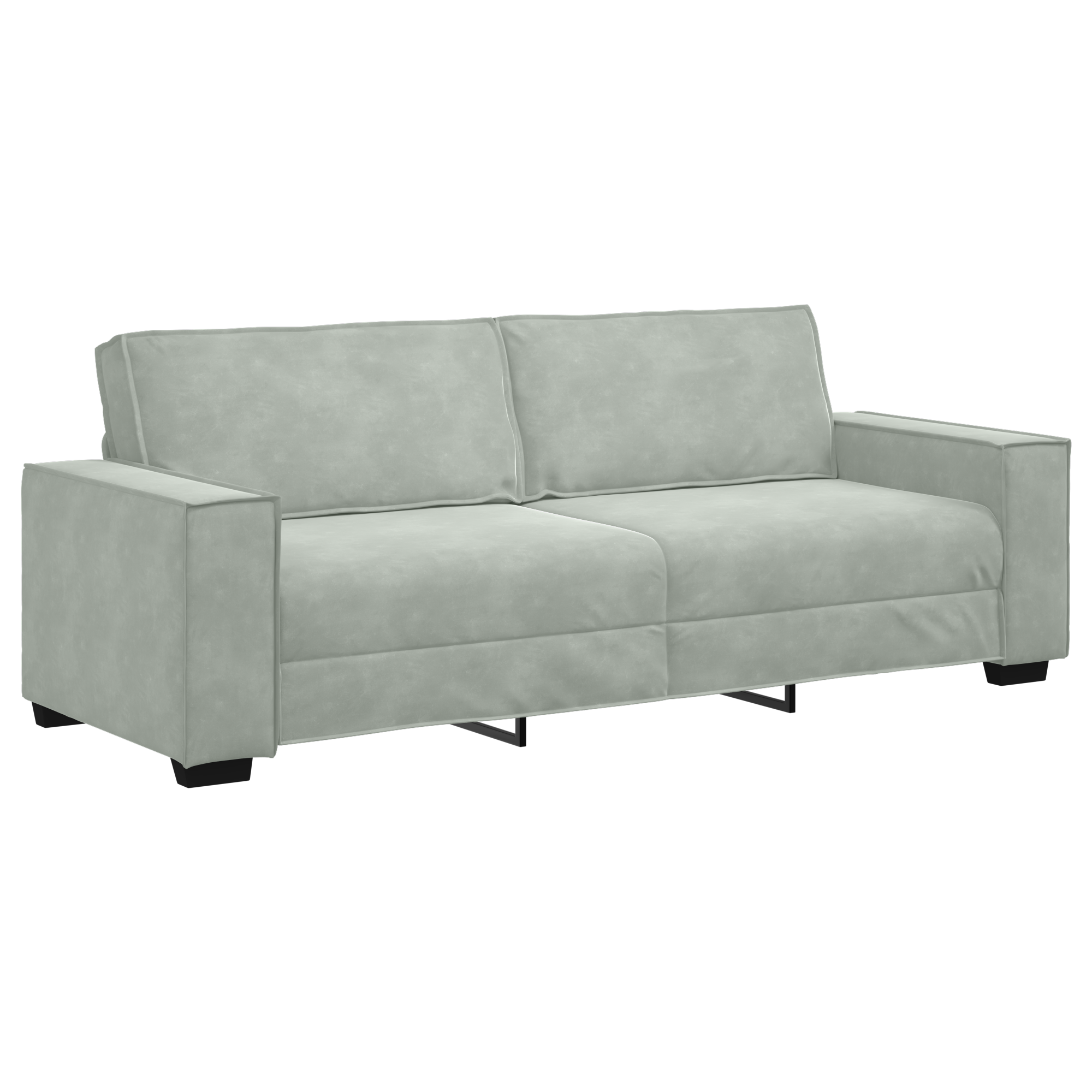 Sofa Set with Cushion 3 pcs Grey 220 x 78 x 84 cm Velvet